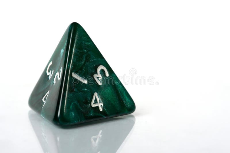 Four sided dice on white background. Four sided dice on white background