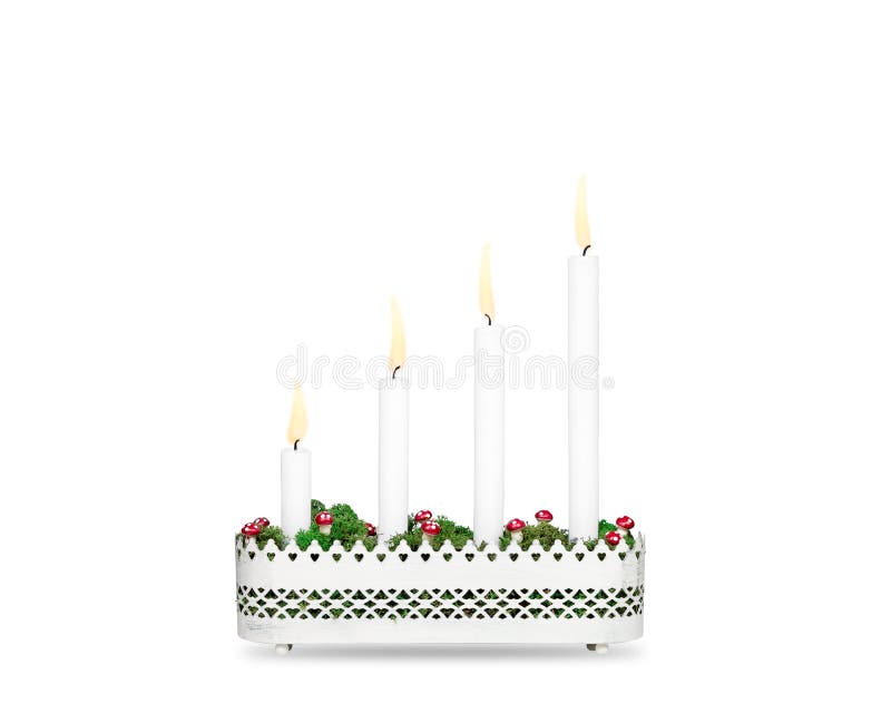Quatrième 4e Dimanche à L'avent Avec Bougie Noël Décoration Image stock -  Image du brûlure, chandelles: 259250427