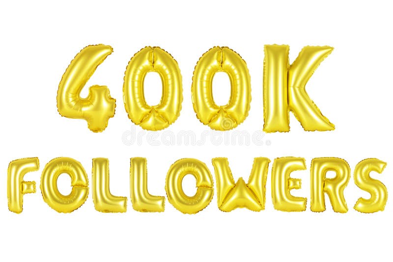 Quatro cem mil seguidores, cor do ouro ilustração do vetor Quatro cem mil seguidores, cor do ouro ilustração do vetor