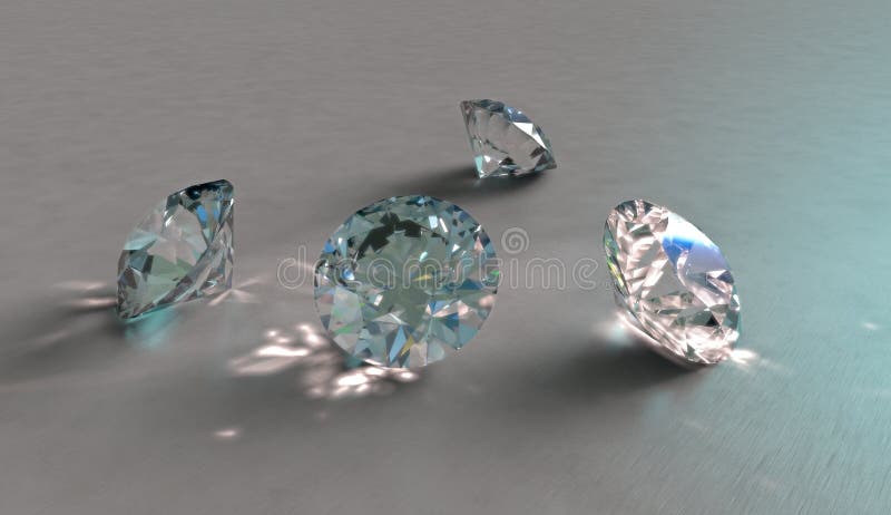 Quatro diamantes efervescentes, cristais ou pedras preciosas ilustração royalty free Quatro diamantes efervescentes, cristais ou pedras preciosas ilustração royalty free