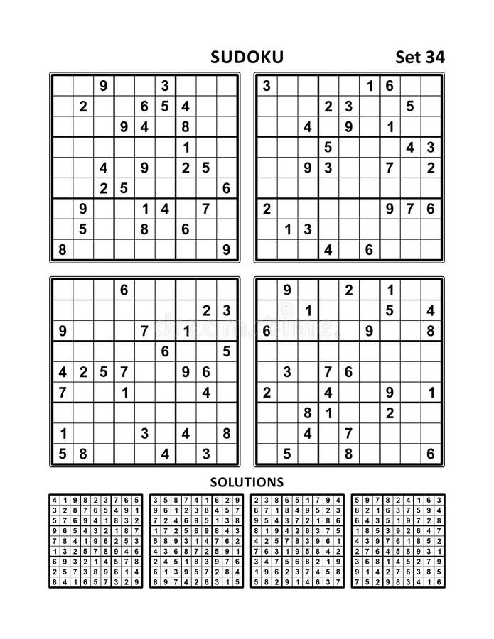Dois puzzles sudoku fáceis ilustração do vetor. Ilustração de