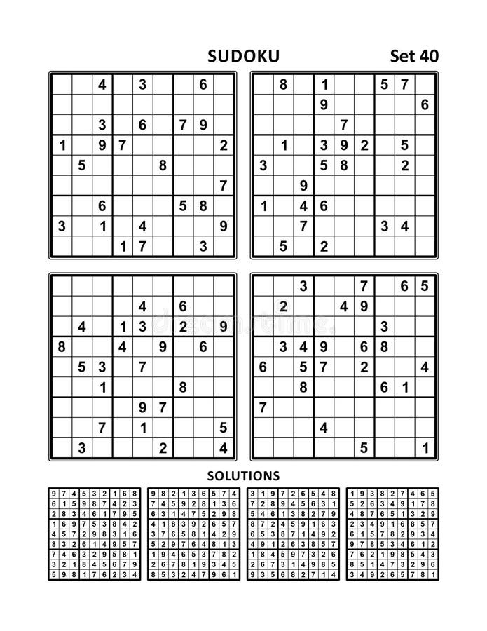 Dois puzzles sudoku fáceis ilustração do vetor. Ilustração de