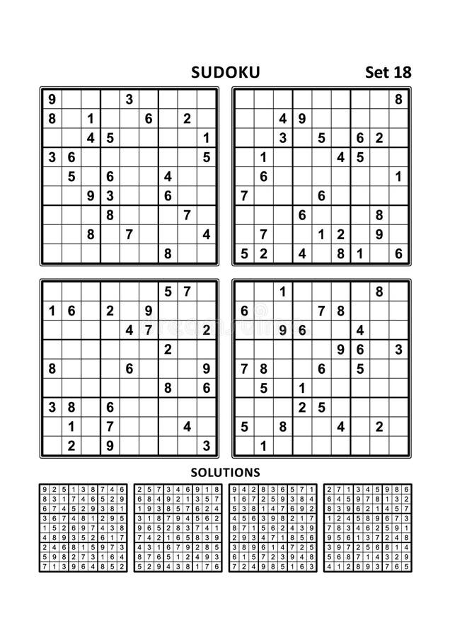 Sudoku Set Quatro Por Quatro Com a Ilustração Do Vetor De Resposta  Ilustração do Vetor - Ilustração de educacional, lazer: 256376793