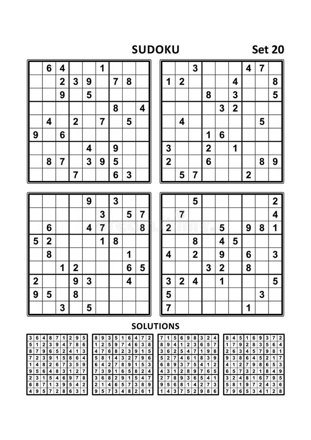 Sudoku Set Quatro Por Quatro Com a Ilustração Do Vetor De Resposta  Ilustração do Vetor - Ilustração de educacional, lazer: 256376793