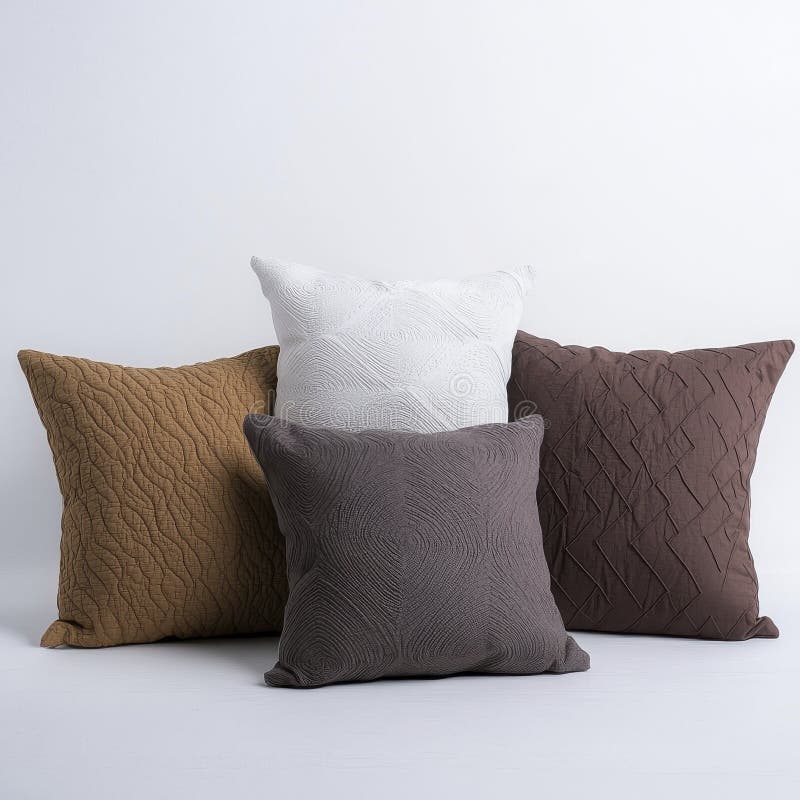 Quattro cuscini a tre zampe in grigio marrone e bianco royalty illustrazione gratis