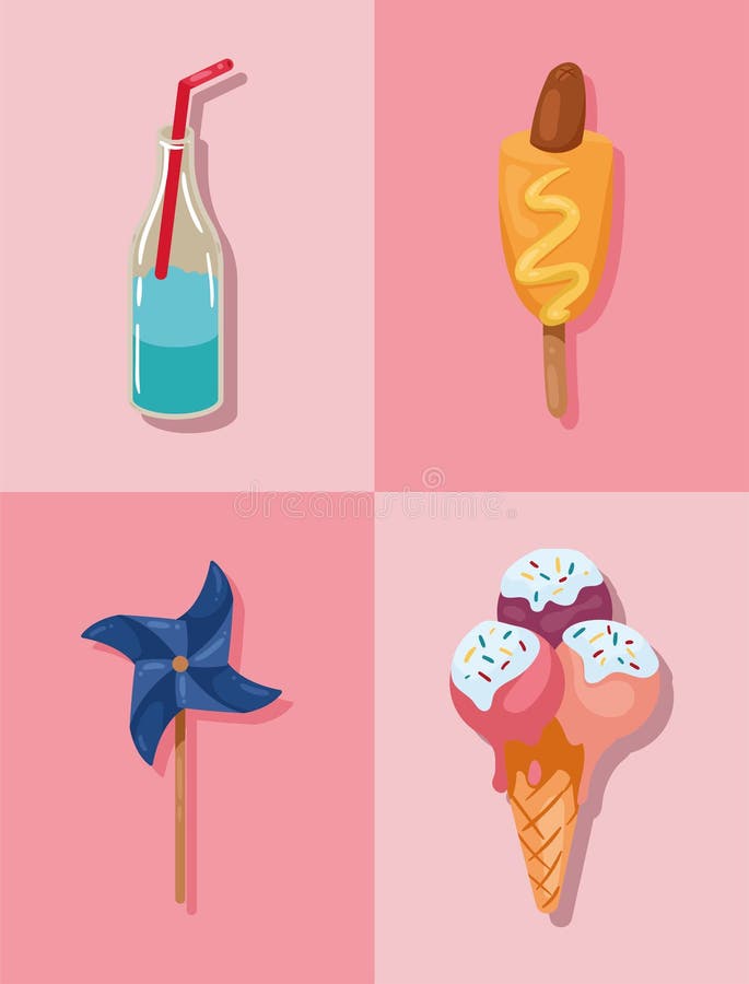 Quattro fiere di carnevale illustrazione di stock