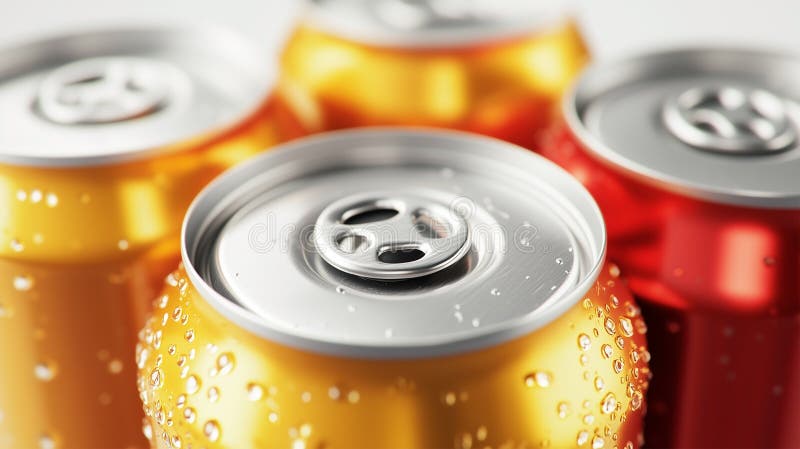 Quattro lattine di soda con diversi colori illustrazione di stock