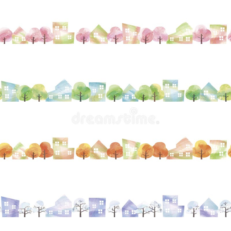 Quattro stagioni della città illustrazione vettoriale Quattro stagioni della città illustrazione vettoriale