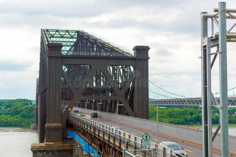 Quebec City Bridge in Quebec City Stock Image Image of river, montreal 120312835