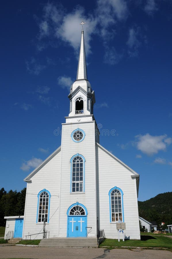 Quebec, the Historical Church of Baie Sainte Catherine Stock Photo
