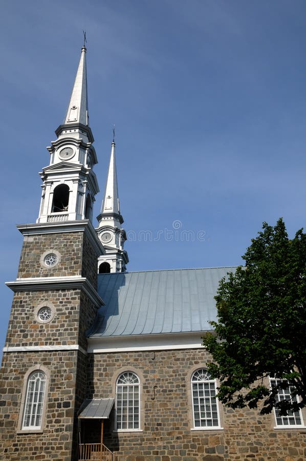 Quebec, the Historical Church of Cap Saint Ignace Stock Photo Image