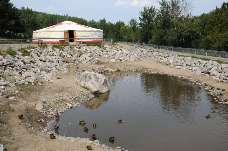 Quebec, Mongolian Yurt in the Saint Felicien Zoo Stock Photo Image of