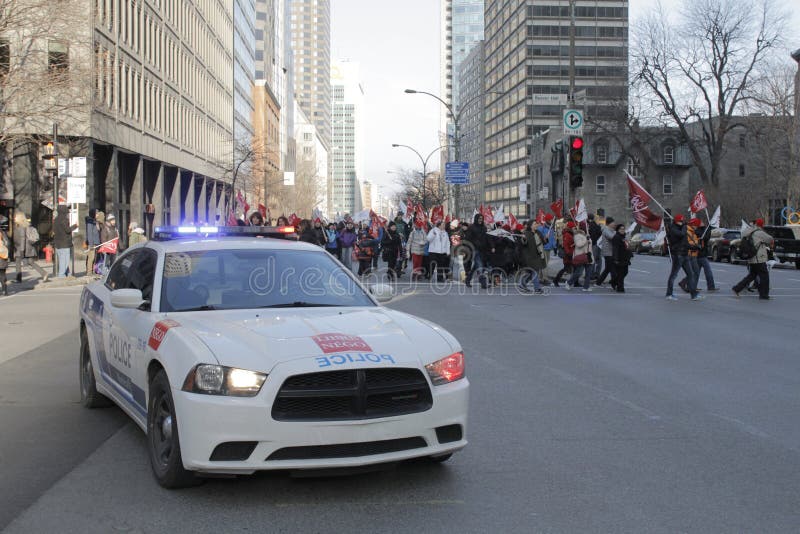 Quebec sektoru publicznego strajki fotografia stock Quebec sektoru publicznego strajki fotografia stock