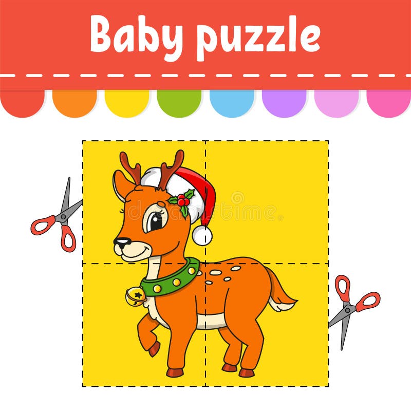 Quebra-cabeça para bebês, nível fácil, cavalo fofo, animais de fazenda,  cartões flash, cortar e jogar, planilha de atividade colorida, jogo para  crianças, personagem coon