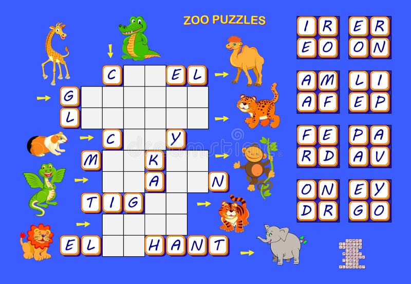 Crianças Zoo animais formas de quebra-cabeça - jogo educativo para