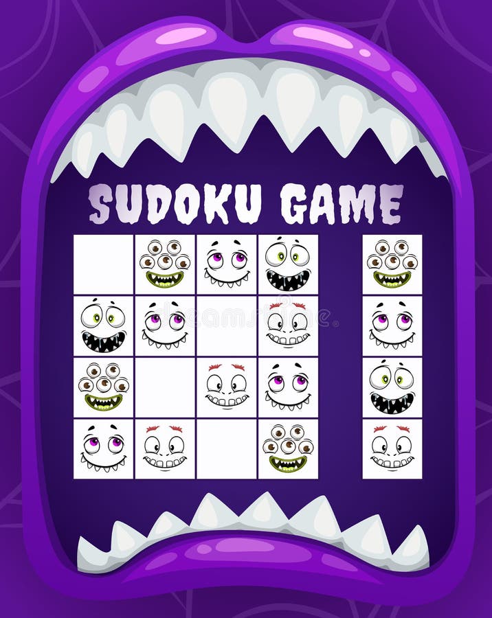 Jogo de sudoku infantil com jack o lantern de halloween