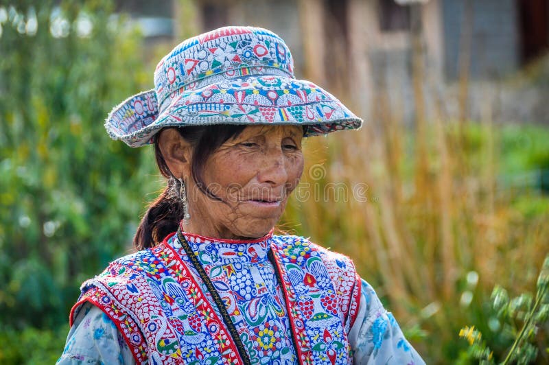 Quechua vrouw in de Colca-Canion, Peru royalty-vrije stock afbeelding Quechua vrouw in de Colca-Canion, Peru royalty-vrije stock afbeelding