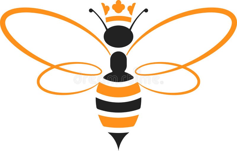 Download A Cartoon Illustration Of A Queen Bee With A Crown. Stock ...