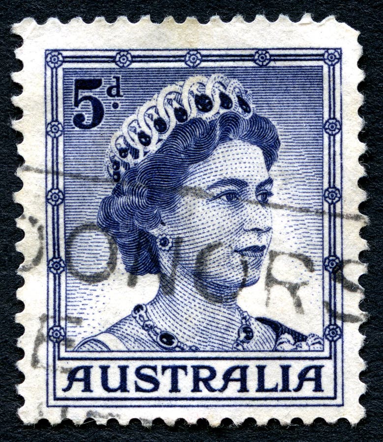 Queen Elizabeth II Australian Postage Stamp Editorial Image - Image of ...