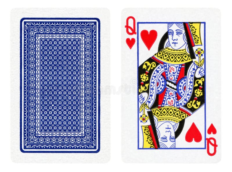 Queen of Hearts playing card isolated royalty free stock image