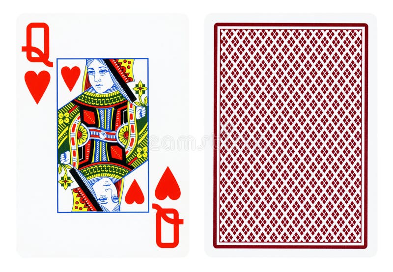 Queen of hearts - playing cards isolated vector illustration Queen of hearts - playing cards isolated vector illustration