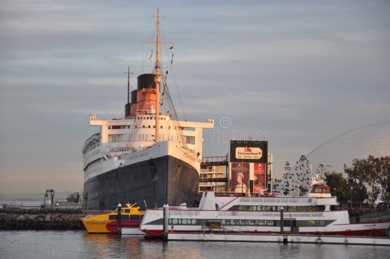 Queen Mary histórico en Long Beach, California fotos de archivo libres de regalías Queen Mary histórico en Long Beach, California fotos de archivo libres de regalías