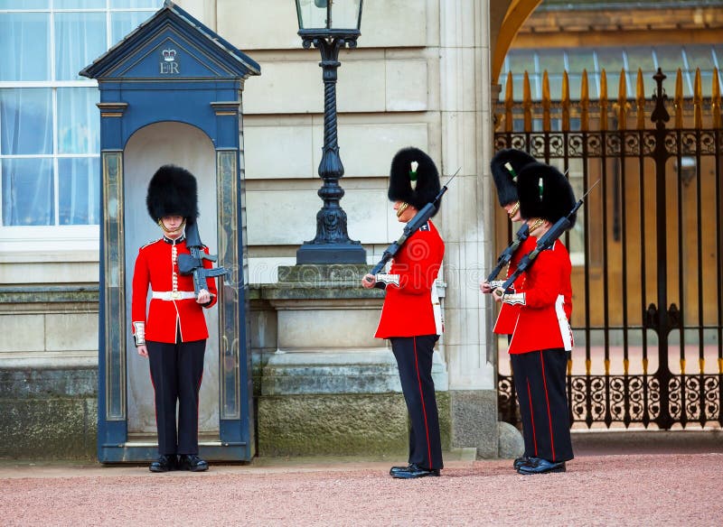 Queen S Guards at the Buckingham Palace in London, UK Editorial Stock