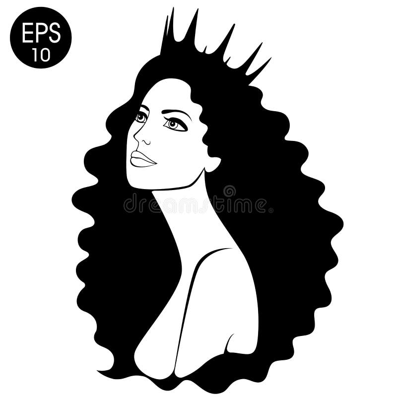 Queen. Woman in crown stock vector. Illustration of poster - 132611947