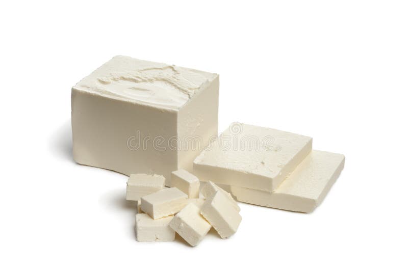 Queijo de feta com fatias e cubos fotos de stock Queijo de feta com fatias e cubos fotos de stock