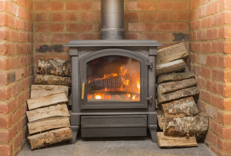 Fogão a lenha fotografia de stock