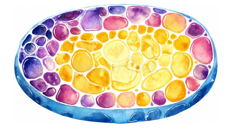 Querschnitt einer Zellmembran in Aquarell lizenzfreie stockbilder