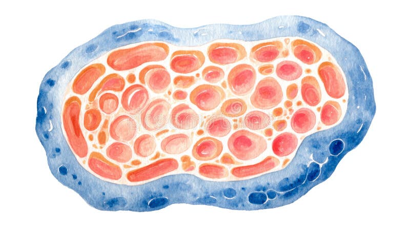 Querschnitt einer Zellmembran in Aquarell stockfotografie