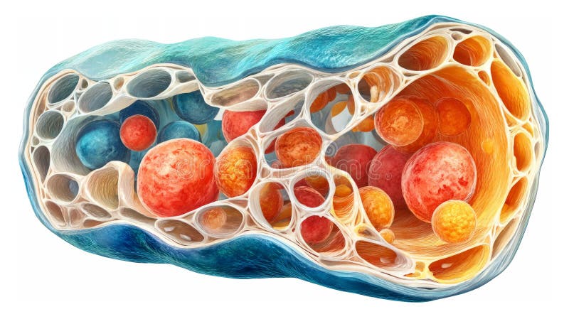 Querschnitt einer Zellmembran in Aquarell lizenzfreie stockfotos