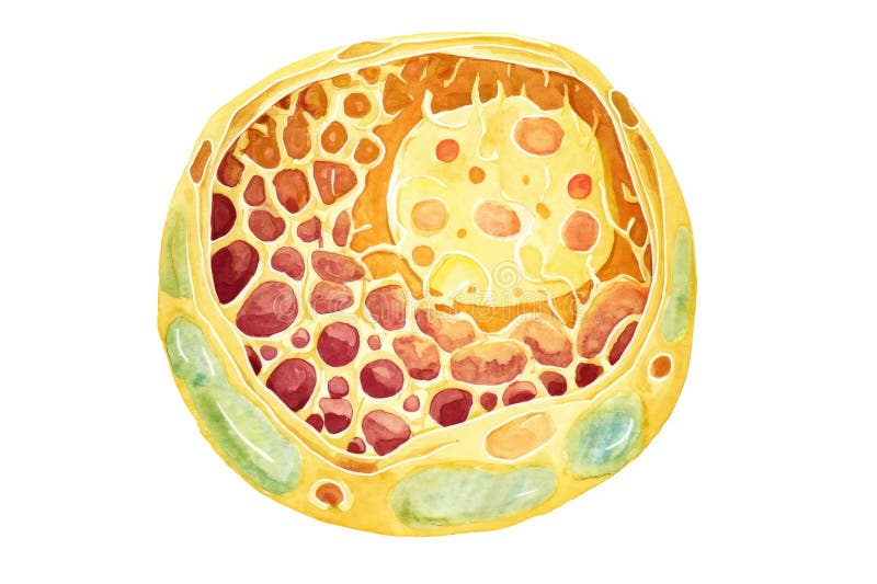 Querschnitt einer Zellmembran in Aquarell lizenzfreies stockbild