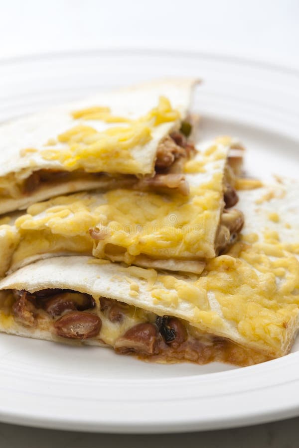 Quesadilla Filled with Beans and Chedar Cheese Stock Image Image of delicious, fresh 176724851