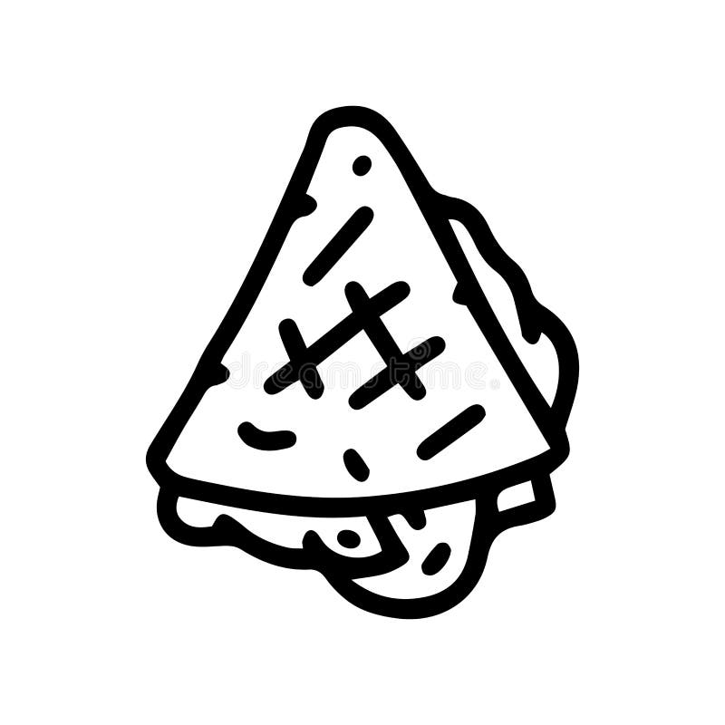 Quesadilla Line Vector Doodle Simple Icon Design Stock Vector