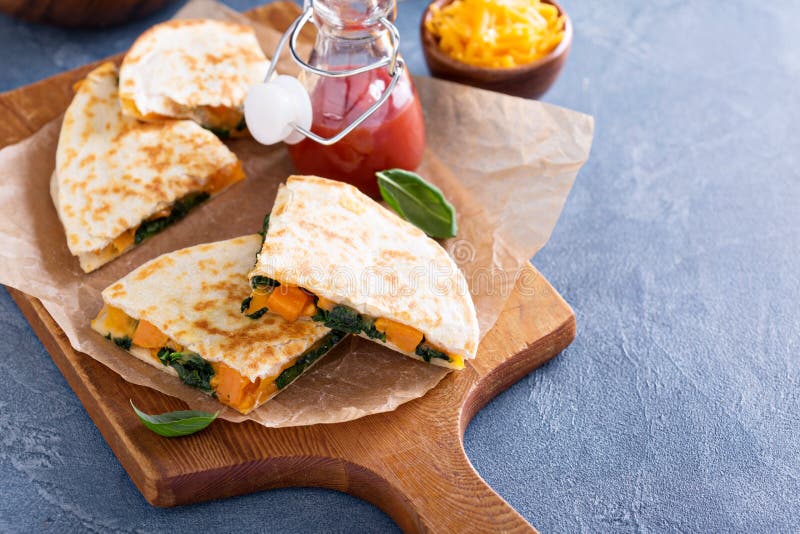 Quesadillas with kale and sweet potato