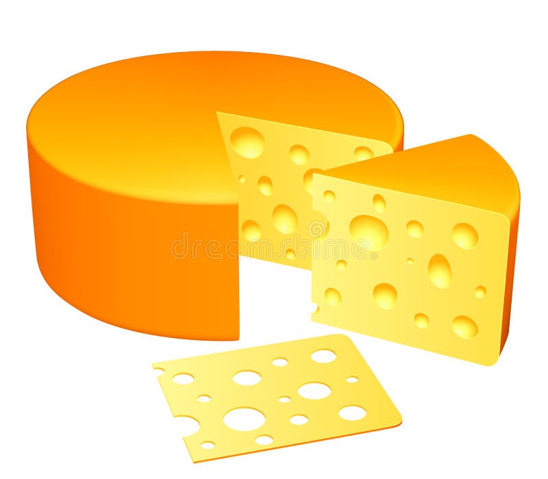 Collection of cheese pieces on white background. Collection of cheese pieces on white background.