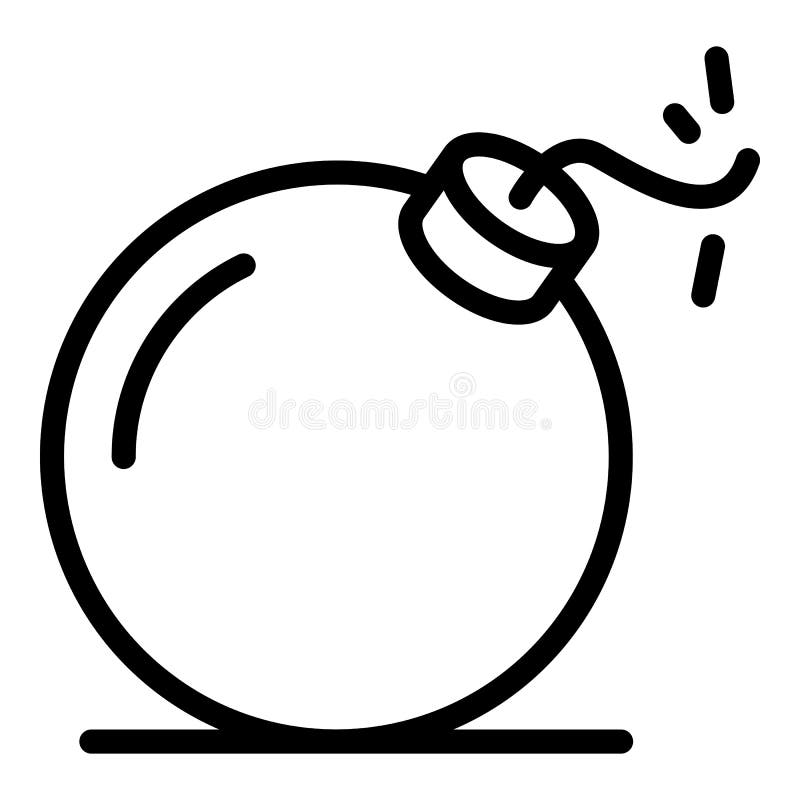 Quest bomb icon, outline style royalty free illustration