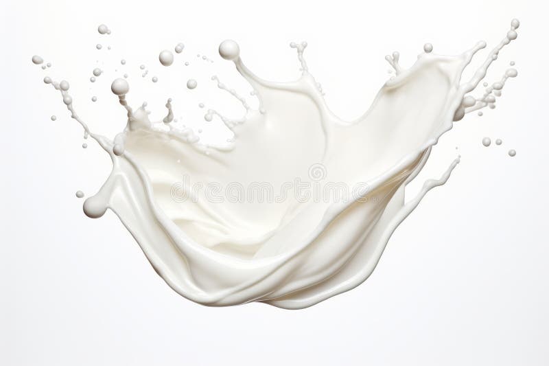 In questa immagine appare bianco lo splash del latte. aie generativa. prodotto ai
