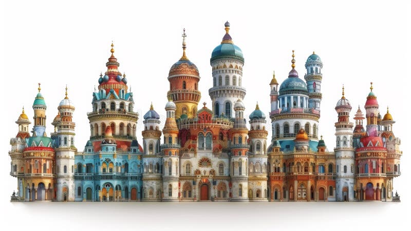 In questa immagine è raffigurato un grande castello di colore fotografia stock