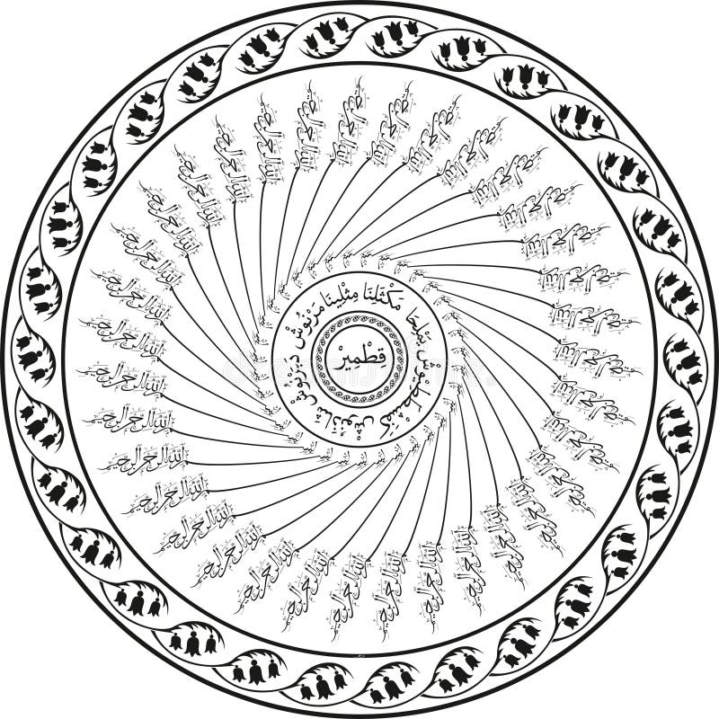 Questa tavola con 35 Bismillah e il ` di Ashab-i Kehf del ` è specifica illustrazione di stock Questa tavola con 35 Bismillah e il ` di Ashab-i Kehf del ` è specifica illustrazione di stock