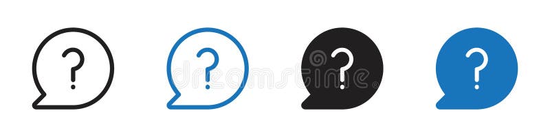 Question icon set Vector set outline stock illustration