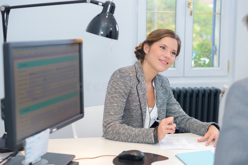 Question during an interview stock photo