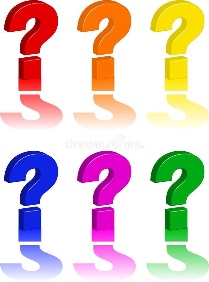 Colorful Paper Transparent Question Marks In Corner On White