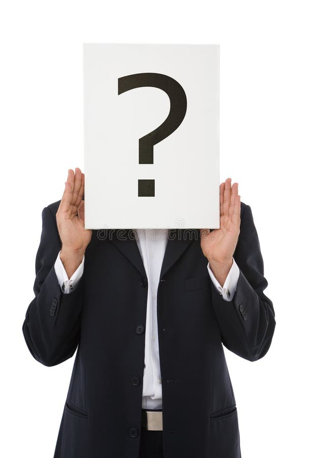 Question mark. Businessman holding a question mark on white background Question mark. Businessman holding a question mark on white background