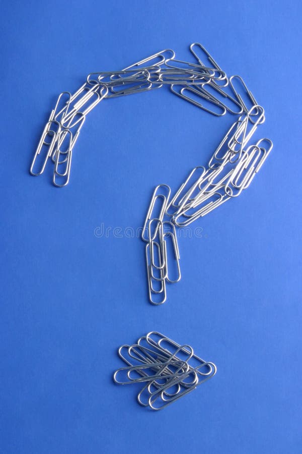 Question mark stock image. Image of white, paperclips, bend 72257