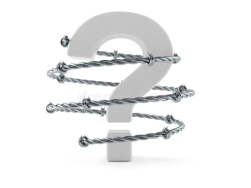 Question Mark with Barbed Wire Stock Illustration Illustration of