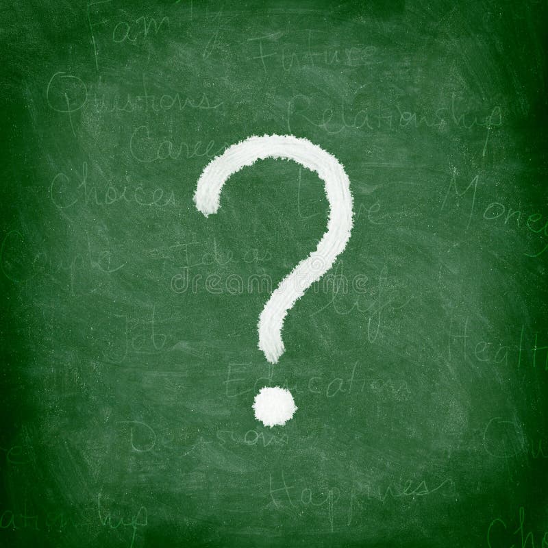 Question mark blackboard stock images