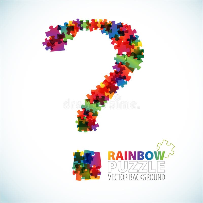 Question Mark Made from Puzzle Pieces Stock Illustration Illustration